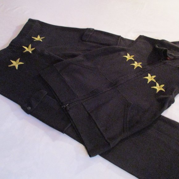 JJ BASICS 2PC KNIT SET ¾” PANTS AND HOODIE W/STARS - Picture 8 of 16